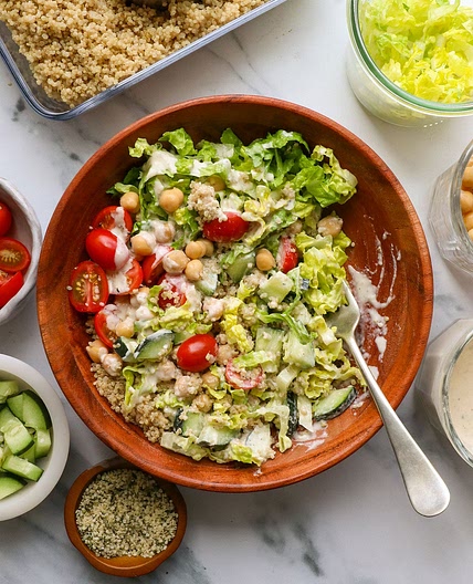 Vegan Lunch Bowls with Creamy Italian Dressing