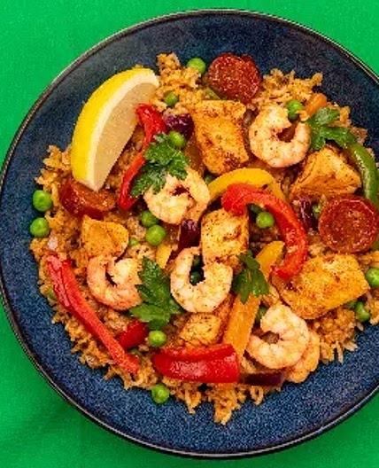 Chicken and chorizo paella traybake
