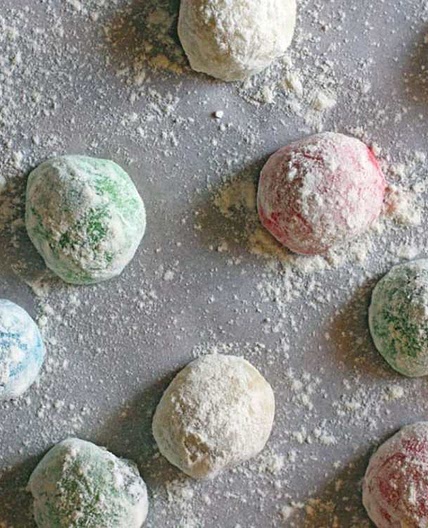 Colorful Red Bean Mochi