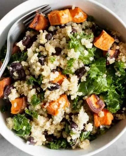 Sweet Potato, Kale, and Black Bean Quinoa Salad