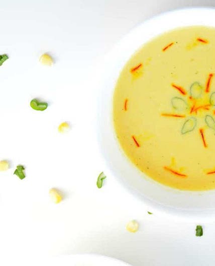 Saffron, Corn, and Bell Pepper Soup