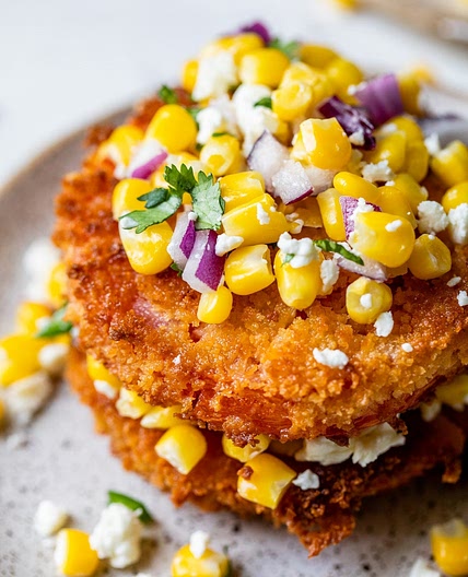 Fried Tomatoes with Corn Salsa