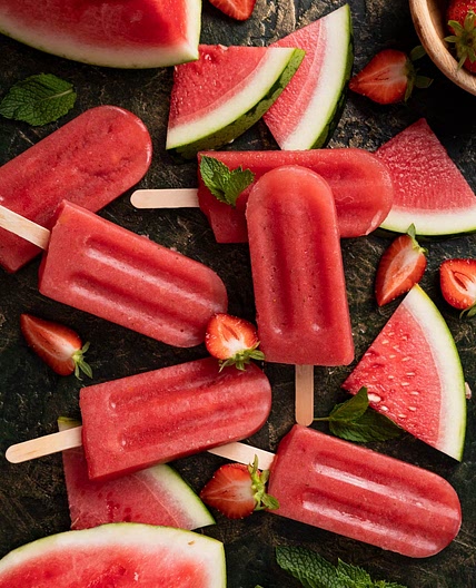 Watermelon Strawberry Popsicles