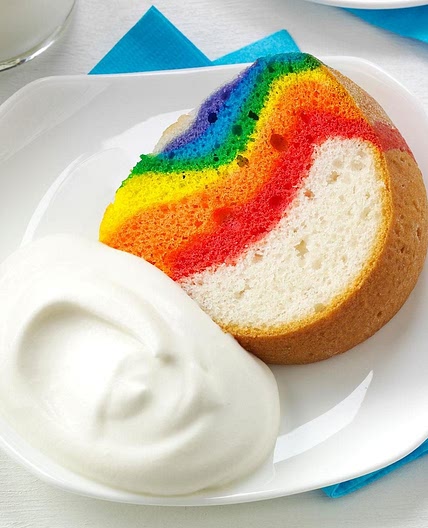 Rainbow Cake with Clouds