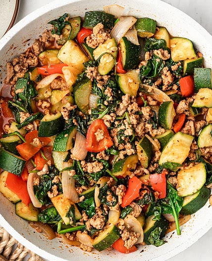 Easy Ground Turkey and Zucchini Skillet