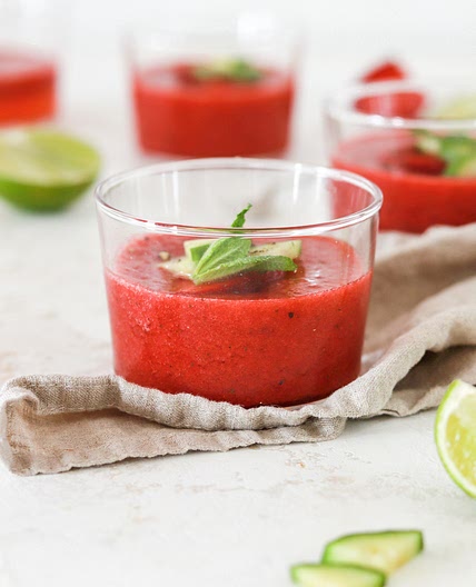 Strawberry melon gazpacho