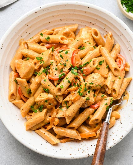 Cashew Cream Cajun Chicken Pasta - Dairy Free!