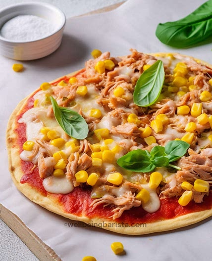 Low Carb Tortilla Pizza with Tuna and Sweetcorn