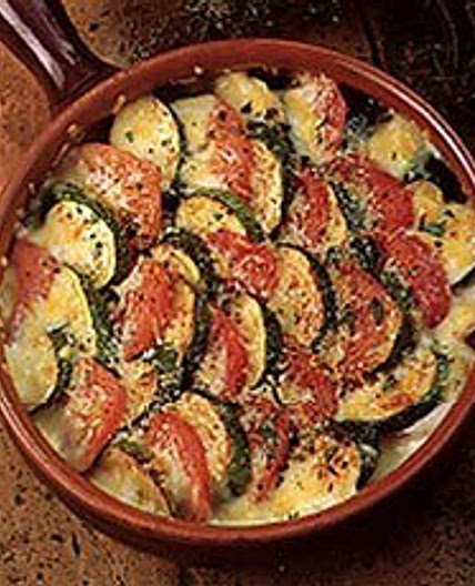 Courgettes and Tomatoes au Gratin
