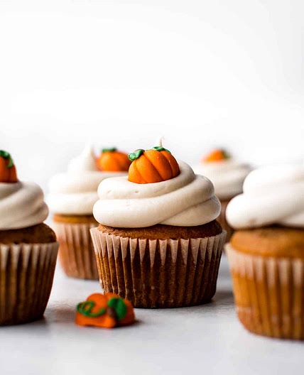 Pumpkin Cupcakes with Cream Cheese Frosting