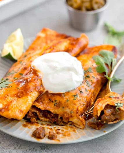 Shredded Beef Enchiladas