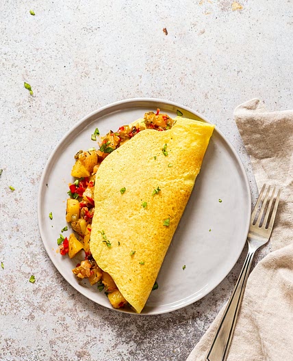 Vegan Omelet with Mung Bean Egg Substitute