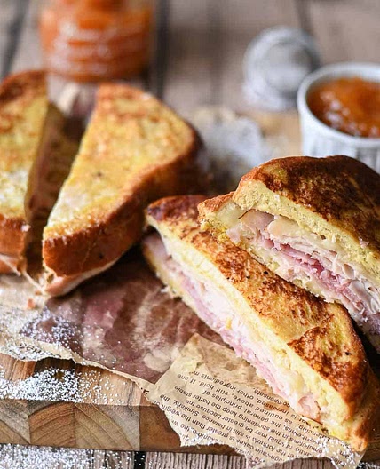 Monte Cristo Sandwich with Muenster and Apricot Jam