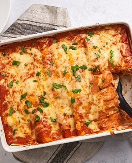 Cheesy Shredded Chicken Enchiladas