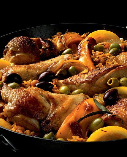 Moroccan Baked Chicken with Chickpeas and Rice