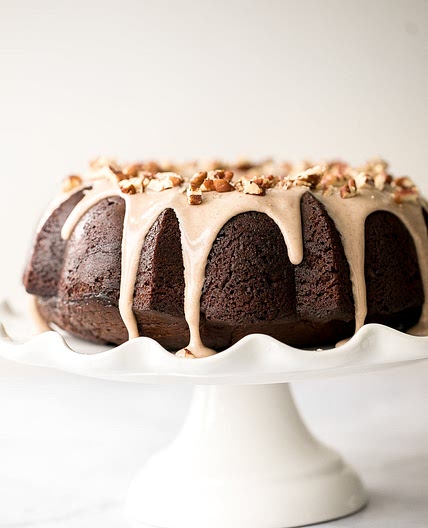 Gingerbread Bundt Cake with Maple Cinnamon Glaze