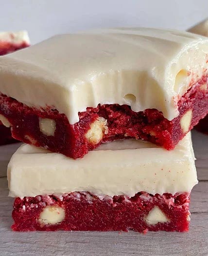 Red Velvet Brownies with Cream Cheese Frosting