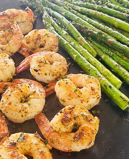 Blackstone Lemon Garlic Shrimp and Asparagus
