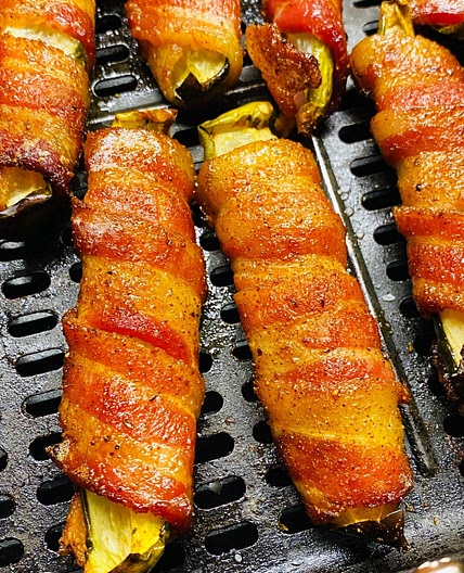 Air Fryer Bacon Wrapped Pickles