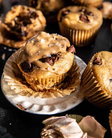 Blender Peanut Butter Chocolate Chip Banana Muffins