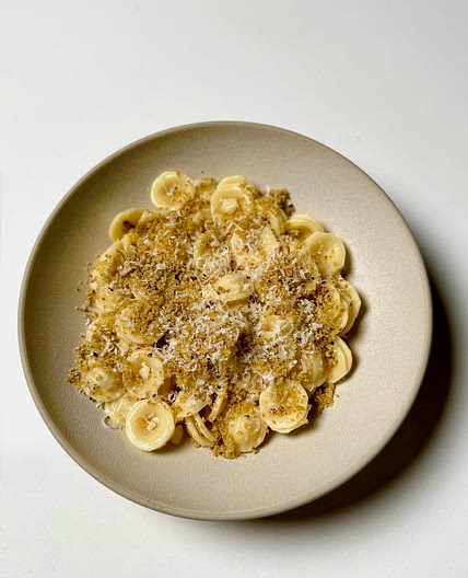 Lemon Garlic Orecchiette with Brown Butter Breadcrumbs