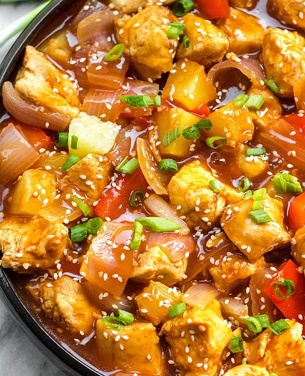 Whole30 Instant Pot Sweet & Sour Chicken (Paleo, GF, Skillet Instructions)