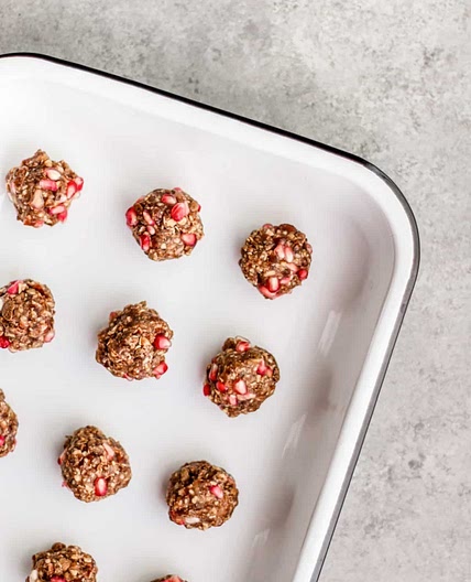 Oat Bliss Balls With Dates + Pomegranate