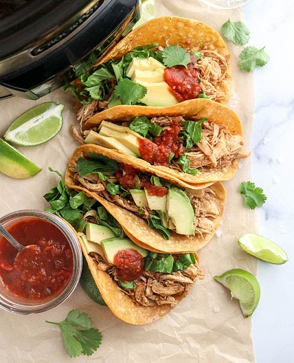 Healthy Slow Cooker Chicken Tacos