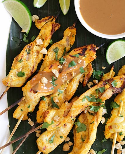 Grilled Chicken Satay with Spicy Peanut Sauce