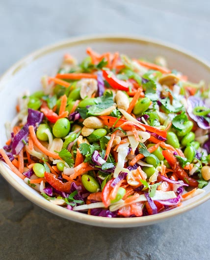 Asian Slaw with Ginger Peanut Dressing