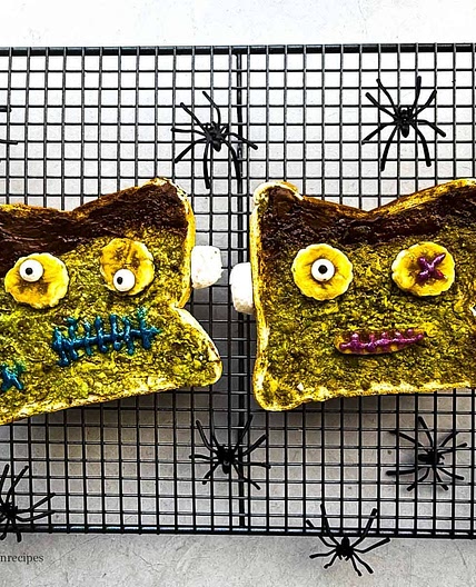 Avocado Nutella Frankenstein Toast