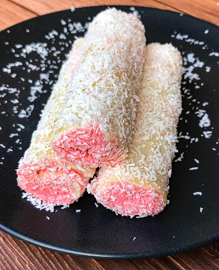 Cream filled coconut rolls