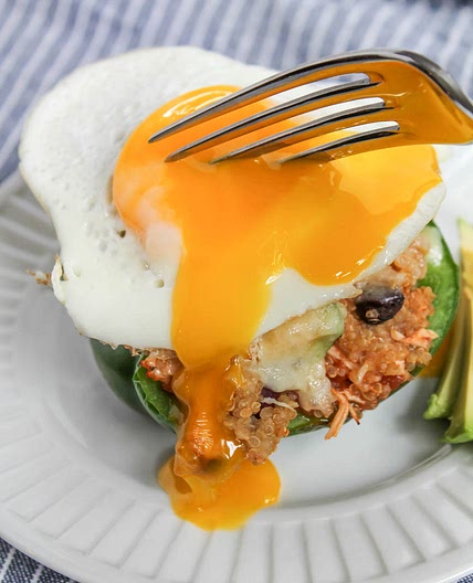 Southwestern Chicken and Quinoa Stuffed Peppers