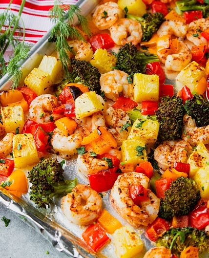 Sheet Pan Hawaiian Shrimp