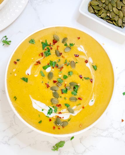 Instant Pot Pumpkin Soup (Curried, Creamy & Vegan)