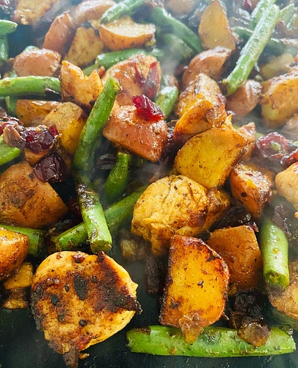 Blackstone Turkey Veggies and Cranberries