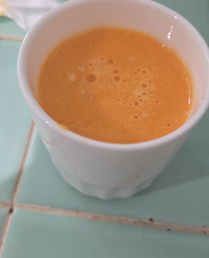 Carrot, orange, banana smoothies