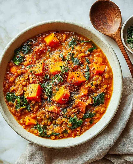 Crockpot Sweet Potato Lentil Curry