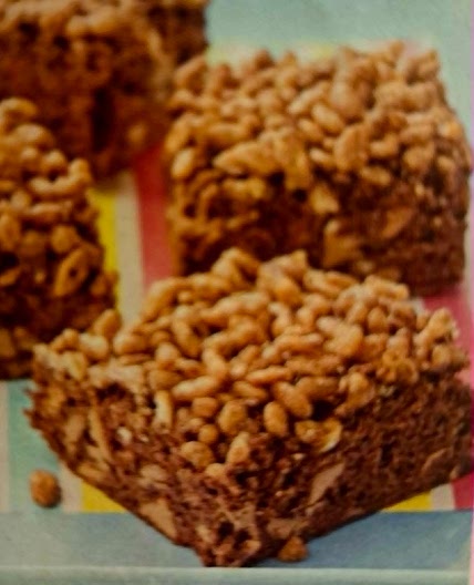 PUFFED RICE BROWNIE SLICES