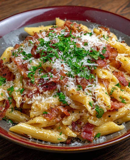 Bacon and Parmesan Penne