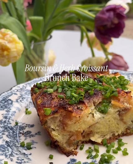 Boursin and Herb Croissant Brunch Bake