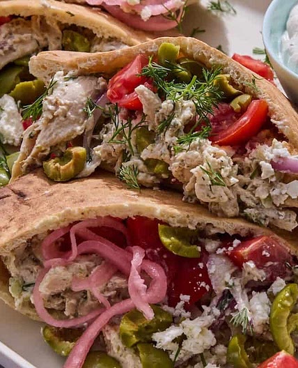 Greek Chicken Stuffed Pitas