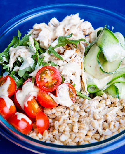 Greek Salad Grain Bowl With Chicken