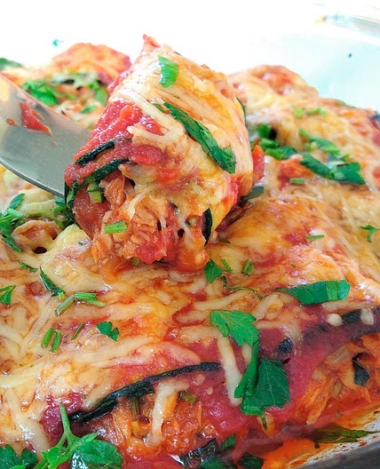 Receita de Enroladinho de abobrinha recheada