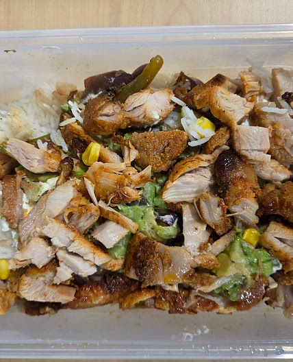 Chicken fajita rice bowl