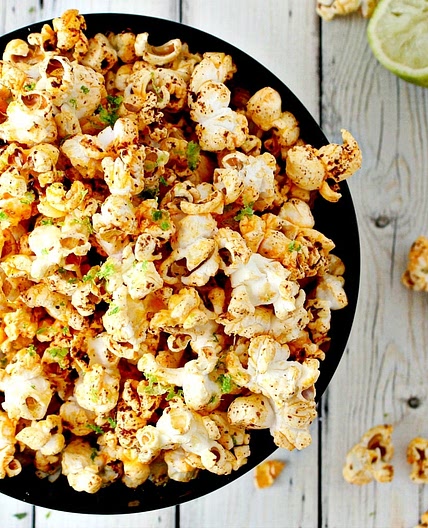 Chili and Lime Popcorn (Popped in Coconut Oil)
