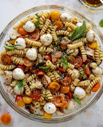 Grilled Chicken Caprese Pasta Salad