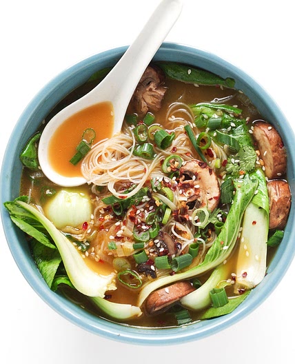 Ginger Garlic Noodle Soup with Bok Choy