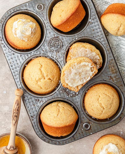 Brown Butter Honey Cornbread Muffins