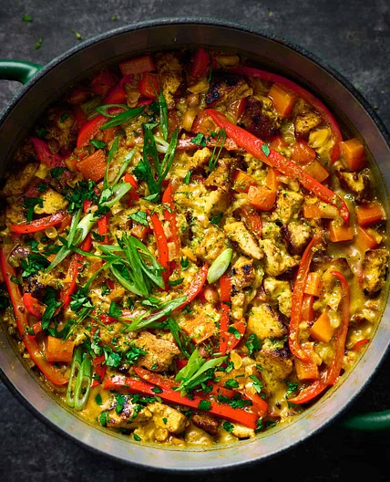Creamy Coconut Rice with Five Spice Tofu